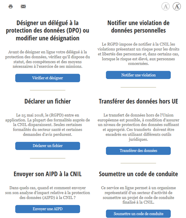 actions à la cnil