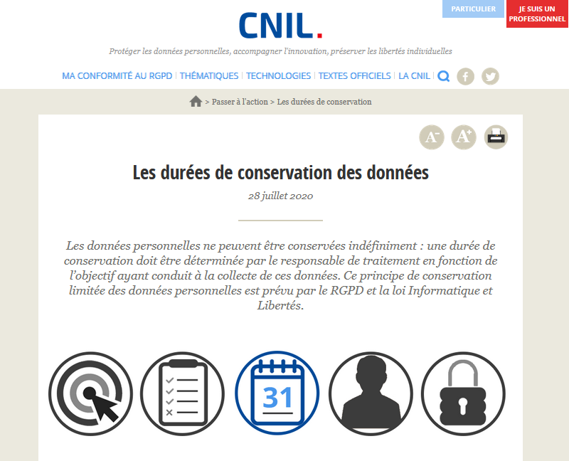 cnil conservation dcp